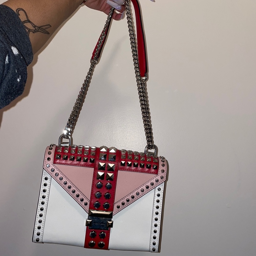 Michael Kors white pink & red shoulder bag